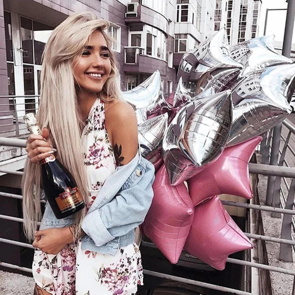 Description Picture 6 of item18inch Rose Gold Heart Foil Balloons Inflatable Helium Ballons Birthday Party Wedding Decoration Balloon Baby Shower Supplies