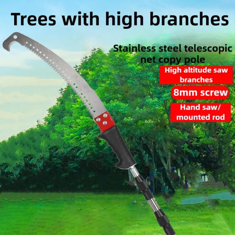 Description Picture 2 of itemHigh Branch Trees Saw Pruning Extension Telescopic Pole Tree Pruning Saw Cutting Stainless Steel Gardening Multi Functional Tool