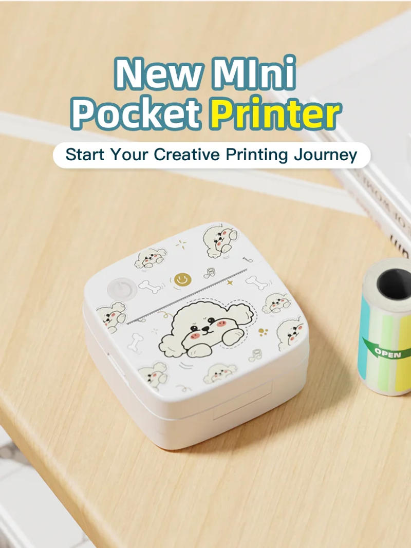 Description Picture 2 of itemDolewa D2 Bichon Mini Printer Portable Error Printer Use Thermal Paper Sticker Paper Label Maker Printer for Photo Printing