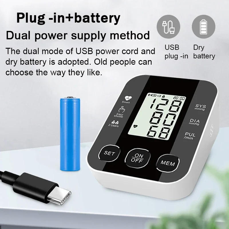 Description Picture 2 of itemAutomatic Tonometer Blood Pressure Meter BP Medical Sphygmomanometer LCD Infrared Forehead Thermometer Blood Pressure Monitor