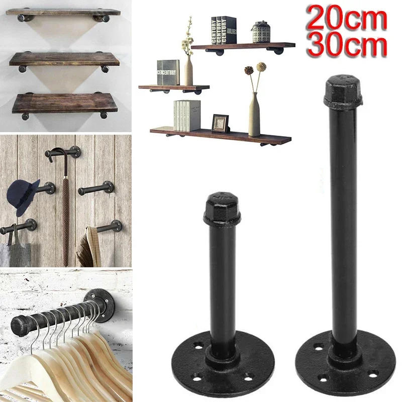 Description Picture 3 of itemWall Storage Shelf Holder Brackets With Screw Book Shelving Industrial Steampunk Iron Pipe Furniture Shelves Holder Racks