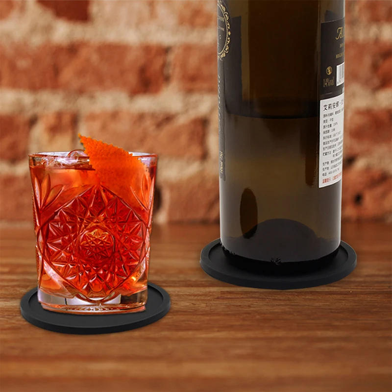 Description Picture 5 of item6PCS/Set Silicone Drinking Coasters Drink Coffee Cup Round Cup Mat With Holder Stand Jar Gripper Pads Tableware Accessories