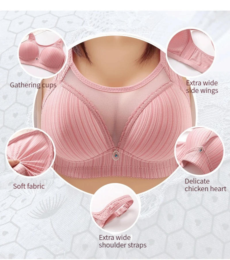 Description Picture 4 of itemC Cup Large Size Brassiere Without Steel Ring Bra Adjustable Women's Underwear Comfortable Sex Feel Fit Tops Lenceria Para Damas