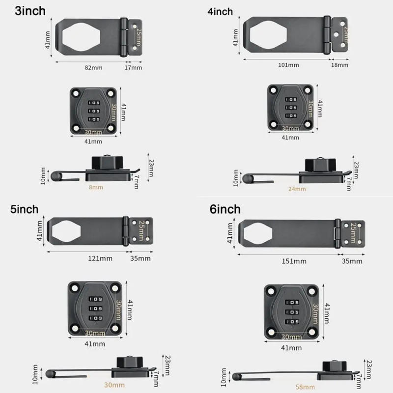 Description Picture 3 of itemNew Zinc Alloy Cabinet Password Locks 3 Digit Coded Security Combination Coded Lock Anti-Theft Hardware Window Stoppers Cabinet