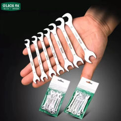 LAOA Mini Thin Double Open-end Wrench Stainless Steel Dual-purpose Wrench Auto Repair Household Set of Tools 5mm-11mm 4.5-11mm