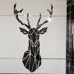 3D Deer Head Mirror Wall Sticker DIY Multiple Sizes PVC Mirror Stickers Mural Living Room Bedroom Kids Home Decoration