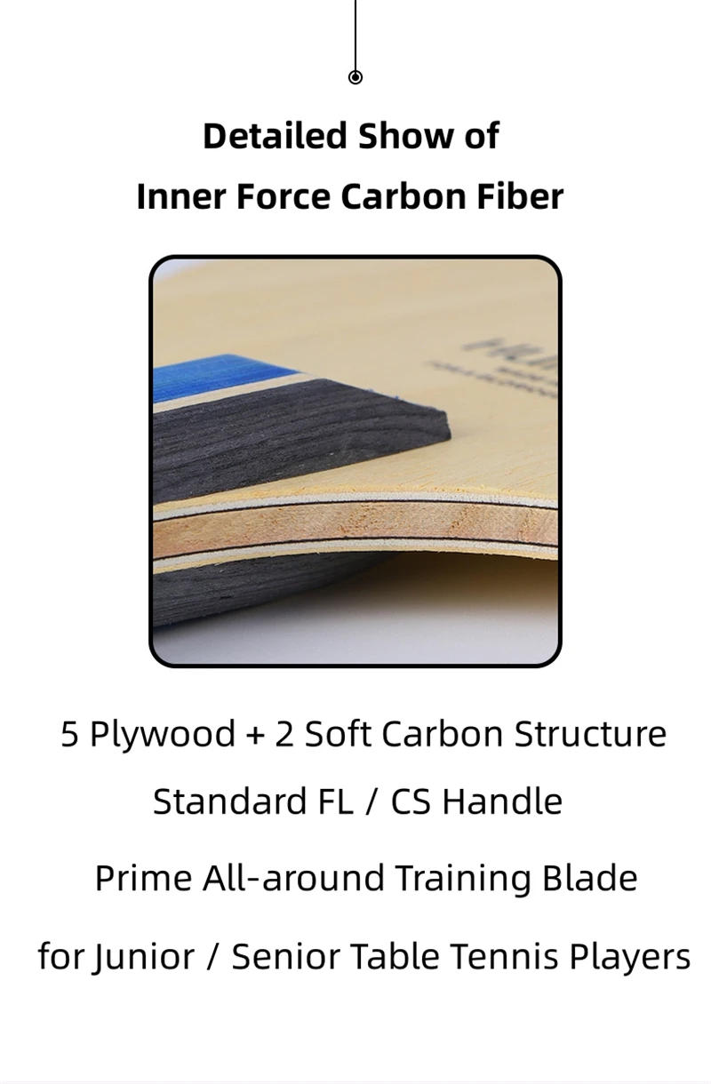 Description Picture 4 of itemHuieson Magic Cube Table Tennis Blade 5 Plywood+2 Ply Inner Carbon Fiber Ping Pong Paddle Racket DIY Accessories
