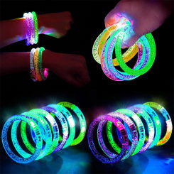 10Pcs Glow Sticks Bracelets Flash Colorful LED Party Luminous Bracelet For Halloween Christmas Wedding Birthday Party Supplies