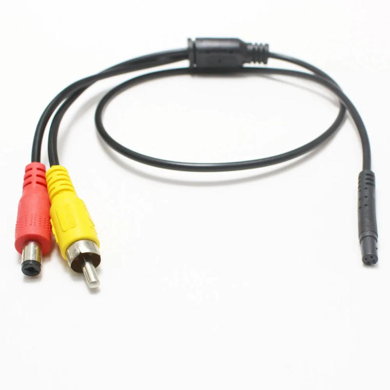 Description Picture 2 of item1Pcs Mini 4Pin Female to RCA + DC Male Video Power for Streaming Recorder Reverse Image Rear View Camera Connection Cable 50CM