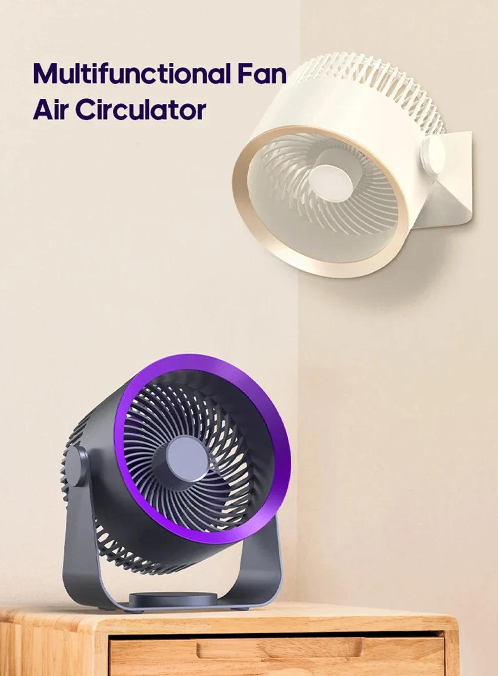 Description Picture 2 of itemMultifunctional Electric Fan Circulator Wireless Portable Home Quiet Ventilator Desktop Wall Ceiling Fan Air Cooler Ceiling Fan