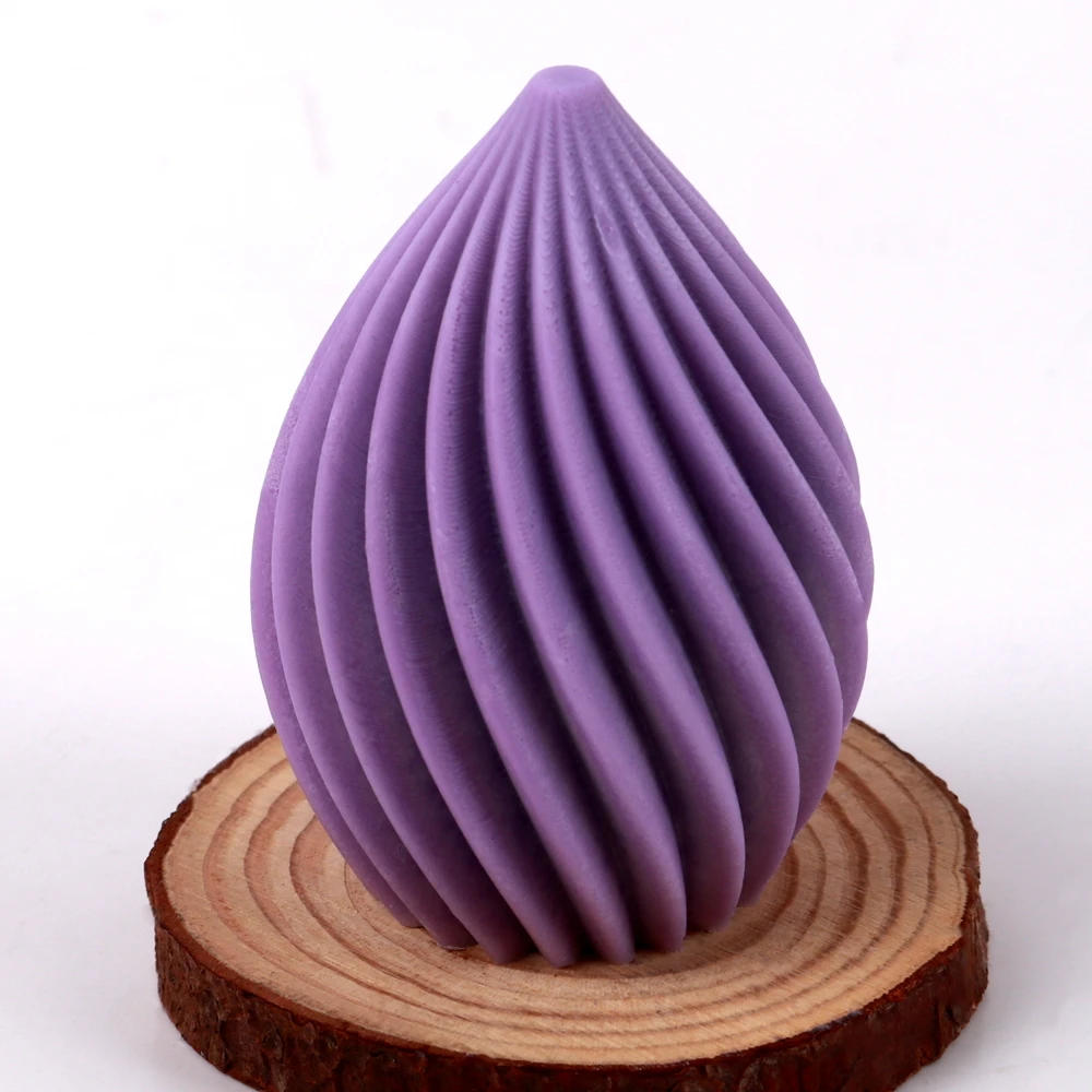 Description Picture 2 of itemGeometry Spiral Stripe Candle Silicone Mold New 3D Egg Shaped Resin Molds for DIY Aromatherapy Candle Soap Making Handmade Gifts