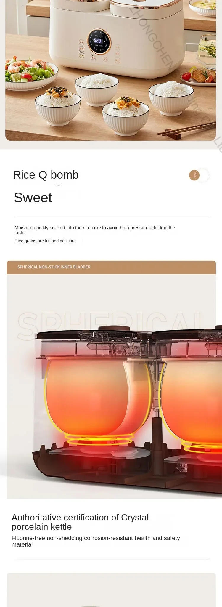 Description Picture 6 of itemDouble Gallbladder Intelligent Rice Cooker Mini Multi-function Household Double Combination Rice Cooker 3-4 People