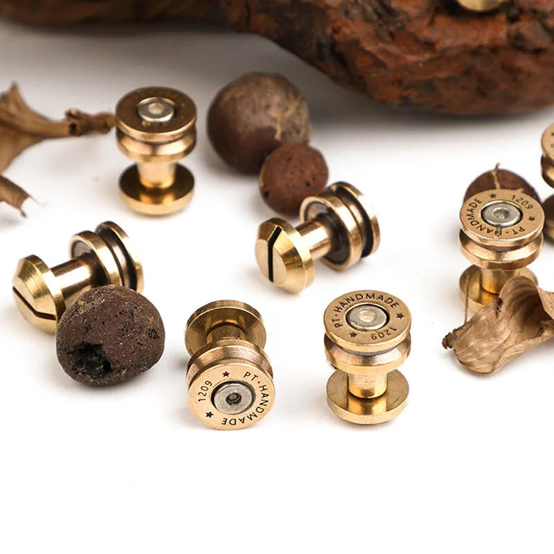 Description Picture 2 of item1pc Brass DIY Bag Buckle Handbag Round Head Lock Buckle LeatherCraft Sewing Hardware Bag Clasp Lock Durable Accessories