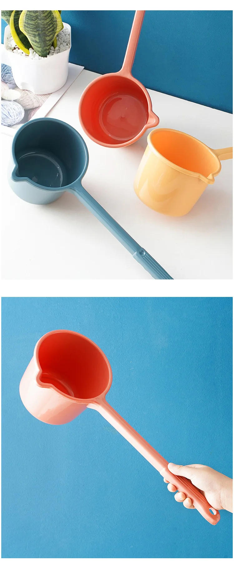 Description Picture 5 of itemLong Handle Water Scoops Portable All-purpose Washing Ladle Baby Bath Dipper Spoons Large Capacity Thick Kitchen Water Spoon