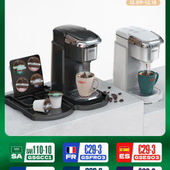 HiBREW Filter Coffee Machine Brewer for K-Cup Capsule& Ground Coffee, Tea Maker Hot Water Dispenser Single Serve Coffee Maker