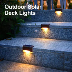 8pcs Solar Deck Lights Outdoor Step Lights Waterproof Led Solar Lamp for Railing Stairs Step Fence Yard Patio and Pathway