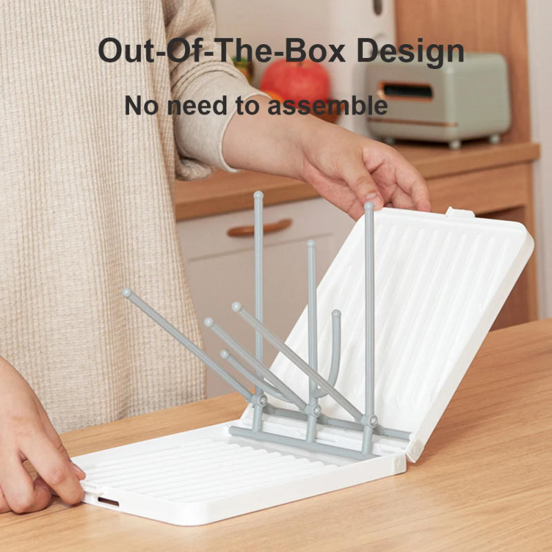 Description Picture 4 of itemFoldable Baby Bottle Drying Rack with Tray Travel Baby Bottle Dryer Holder Space Saving Drying Rack for Baby Bottles Accessories