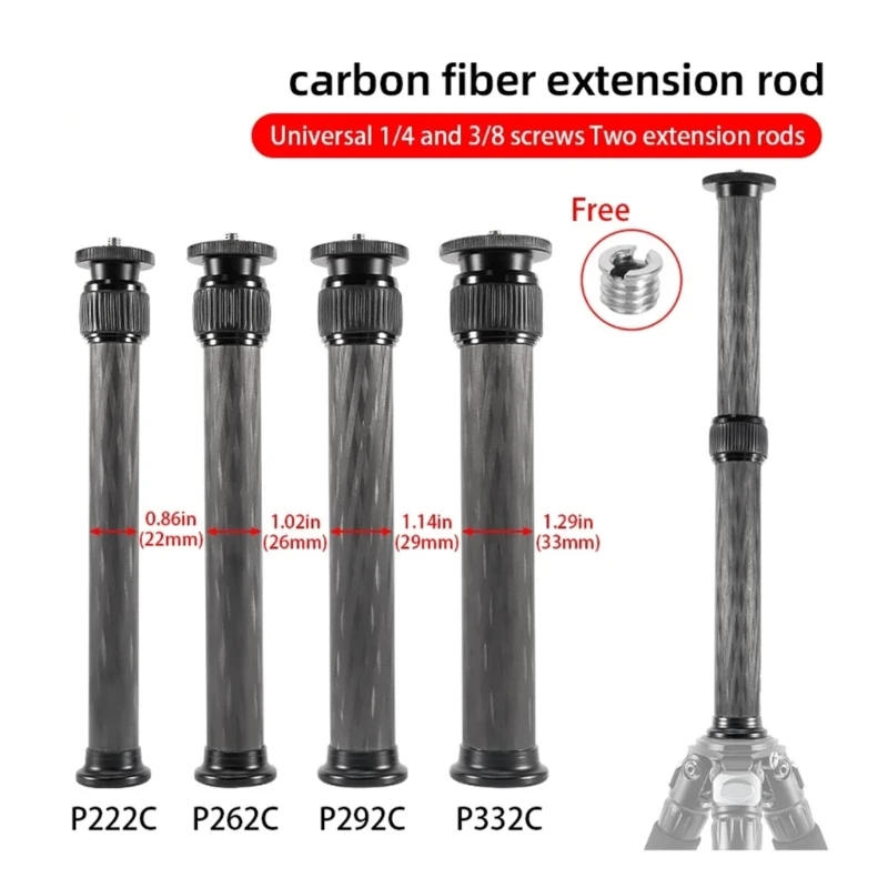 Description Picture 3 of itemTripod Extension Tube Tripod Center Column Gimbal Extension Pole Handheld Rod Extension 1/4 To 3/8 Screw