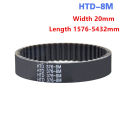 Transmission Belts HTD8M-1576 1584 1600 1608 1616 1624 1632 1640 2056 2080 2104 Closed Loop Rubber Belt 20mm For 8M Pulley Wheel