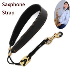 Saxophone Neck Strap Leather Saxophone Lanyard Straps Protector For Soprano Tenor Alto Baritone Sax For Musical Instrument Acces