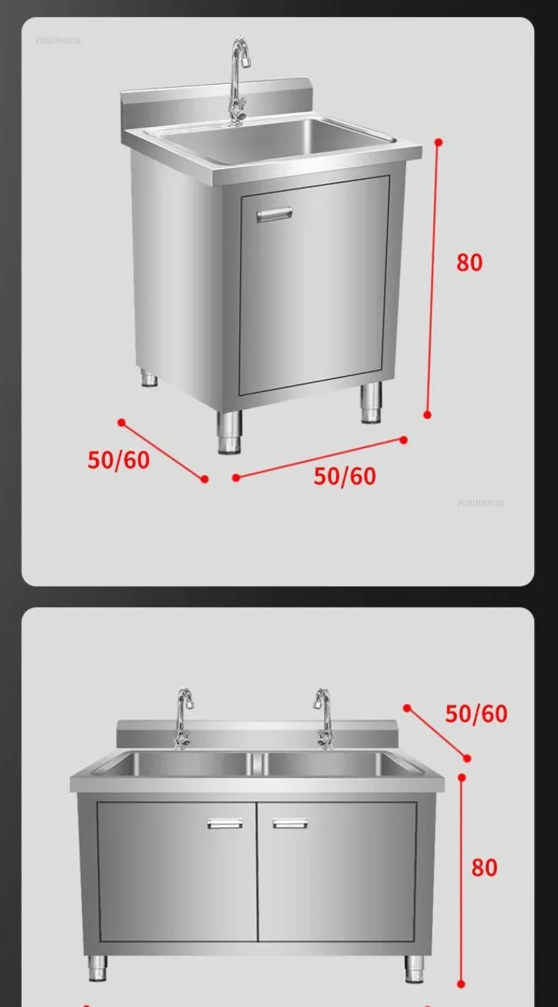 Description Picture 2 of itemModern Minimalist Kitchen Sinks for Outdoor Cabinet Storage with Operating Table Sinks Commercial Metal Sink for Dining Room
