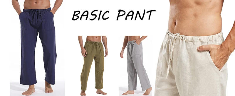 Description Picture 2 of itemSweatpants Solid Color Pants Breathable Yoga Elastic Waist Trouser Male Casual Drawstring Fitness Sport Sportswear Trousers Men