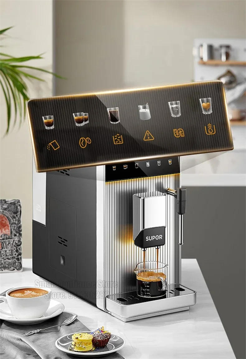 Description Picture 5 of itemSUPOR Smart Coffee Machine Fully Automatic Coffee Shop Home Coffee Machine Touch Menu With Milk Foam Cappuccino Latte Cold Brew