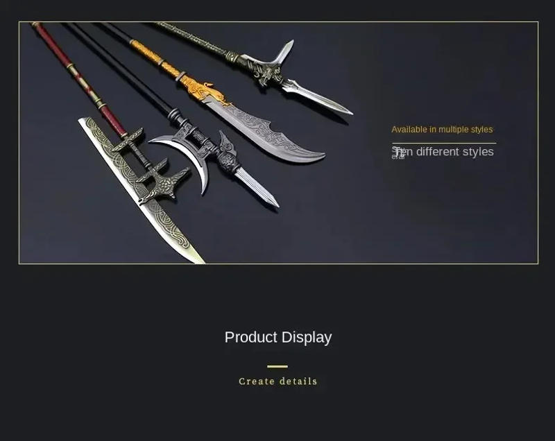 Description Picture 6 of itemRetro Mini Weapon Model Full Metal Jin Gu Bang Samurai Sword Model Ornament Game weapons role playing photo prop Children's Gift