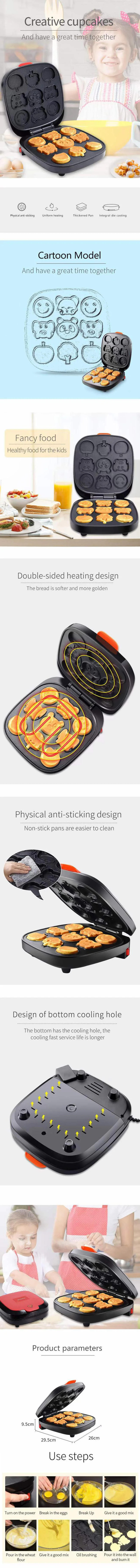 Description Picture 2 of itemMini Electric Walnut Cake Maker Automatic Nut Waffle Bread Machine Sandwich Iron Toaster Baking Breakfast Pan Oven EU plug