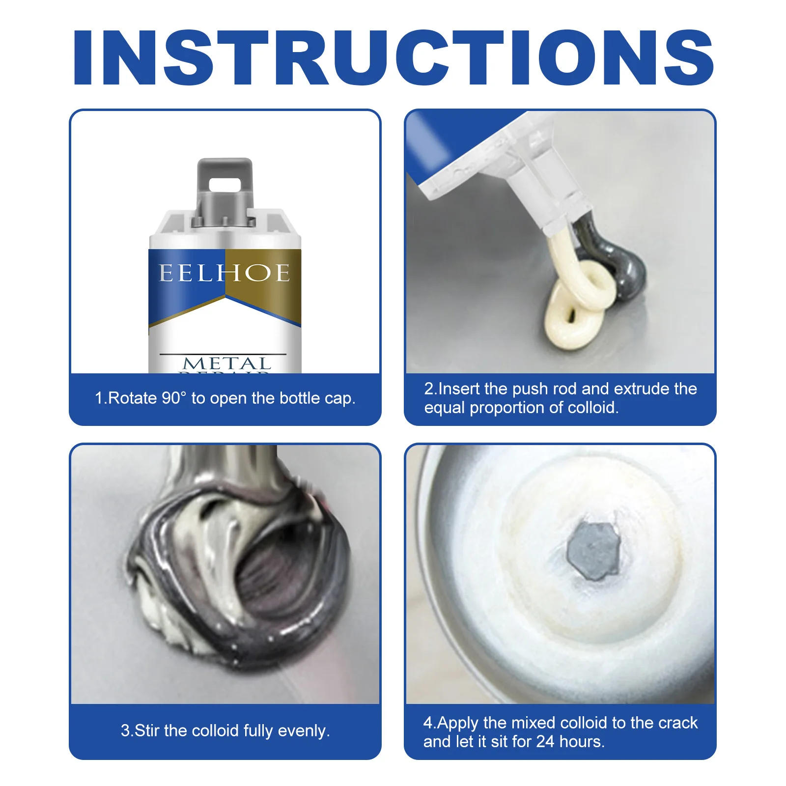 Description Picture 4 of itemMetal AB Casting Adhesive Filling Cracks Crack Plugging Quick Drying High Temperature Resistant Welding Metal Repair Agent