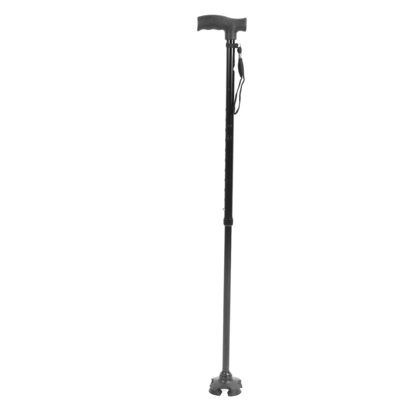 Description Picture 5 of itemQuad Cane Adjustable Height Anti Slip Lightweight Retractable Senior Walking Stick with 4 Pronged Base for Mountaineering 1pcs