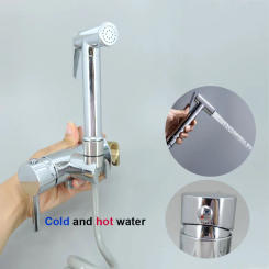 Copper cold and hot water Toilet Handheld Bidet Faucet Spray Gun Mixer Shower Head Bathroom Muslim Sprayer WC ass clean valve t1