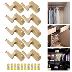 10pcs LED Lights Cabinet Hinge Wardrobe Cupboard Sensor Night Light Battery Powered Kitchen Closet Night Lamp