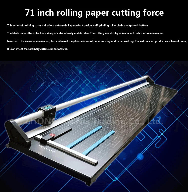 Description Picture 3 of item71 inch Rolling Paper Cutter Paper Trimmer Manual Paper Cutting paper cutt1 meter 8 paper cutter iron plate