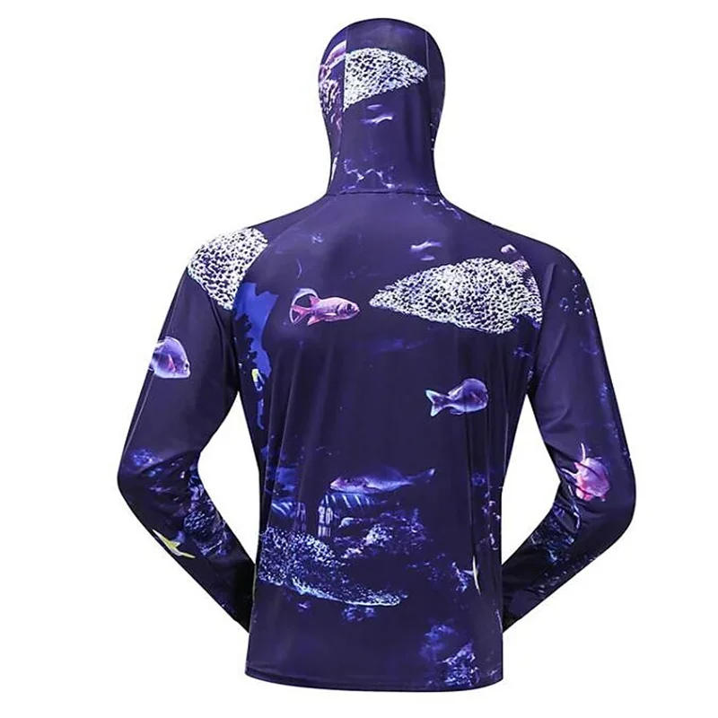 Description Picture 3 of itemSublimation Printing Men's Fishing Shirts Quick Dry Sun Protection Hoodie Outdoors Jerseys Anti-UV With Zipper Fishing Clothing