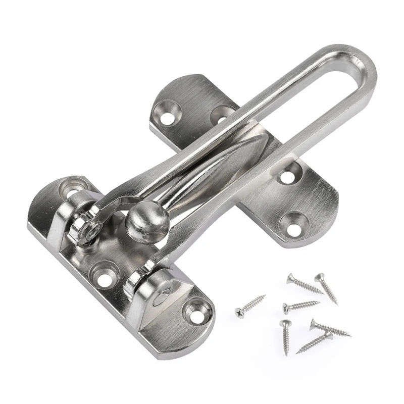 Description Picture 5 of item1PC Swing Bar Lock Stainless Steel Bedroom Insurance Door Bolt Anti-theft Room Bar Door Buckle Lock Chain
