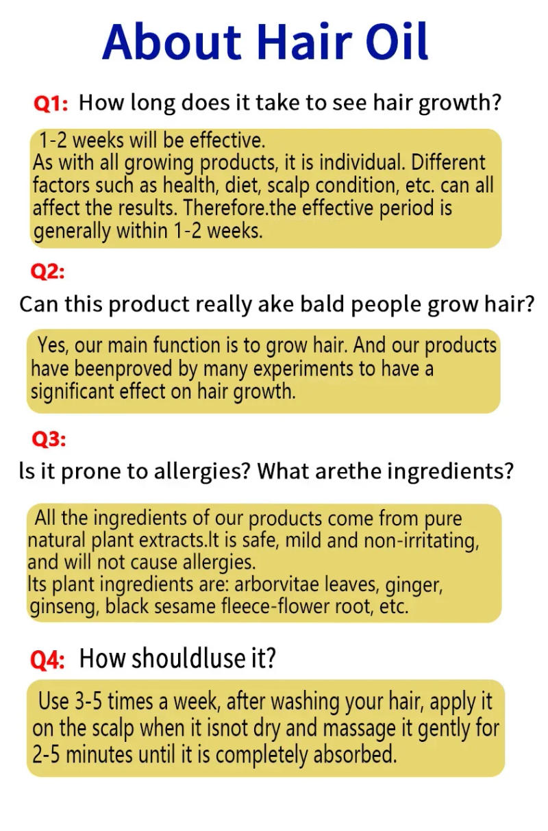 Description Picture 3 of itemHair Growth Essential Oil Anti Hair Loss Serum Hair Regrowth Essence Treatment Alopecia Prevent Baldness Nourish Scalp 30ml