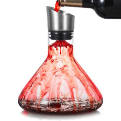 Wine Decanter Built-in Aerator Pourer Wine Carafe Red Wine Decanter Hand-blown Crystal Glass Wine Accessories Decanters (1500ML)