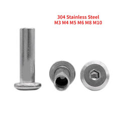 10-100pcs M3 M4 M5 M6 M8 M10 304 A2 Stainless Steel Hex Hexagon Socket Head Furniture Rivet Connector Insert Joint Sleeve Nut