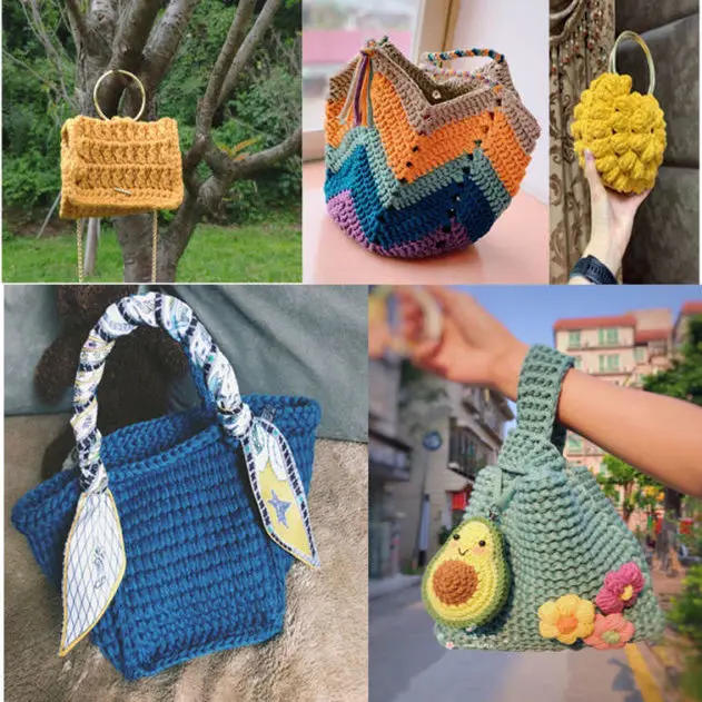 Description Picture 4 of itemFlat Knitted Fabric Thread, Hollow Yarn Flat Ribbon Thread, DIY Handmade Woven Bag Hook Sandals 250g Crocheting