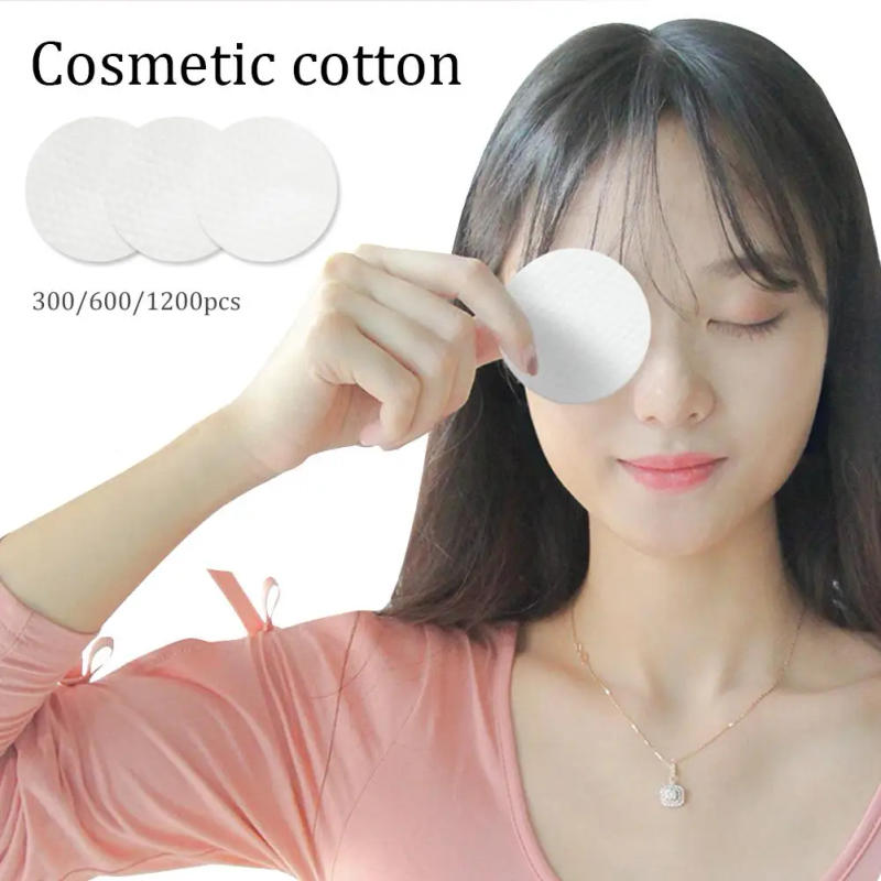Description Picture 3 of item300/600pcs/1200pcs Disposable Makeup Cotton Wipes Soft Remover Pads Facial Puff Cotton Pads Cleansing Paper Wipe Cosmetic Pads