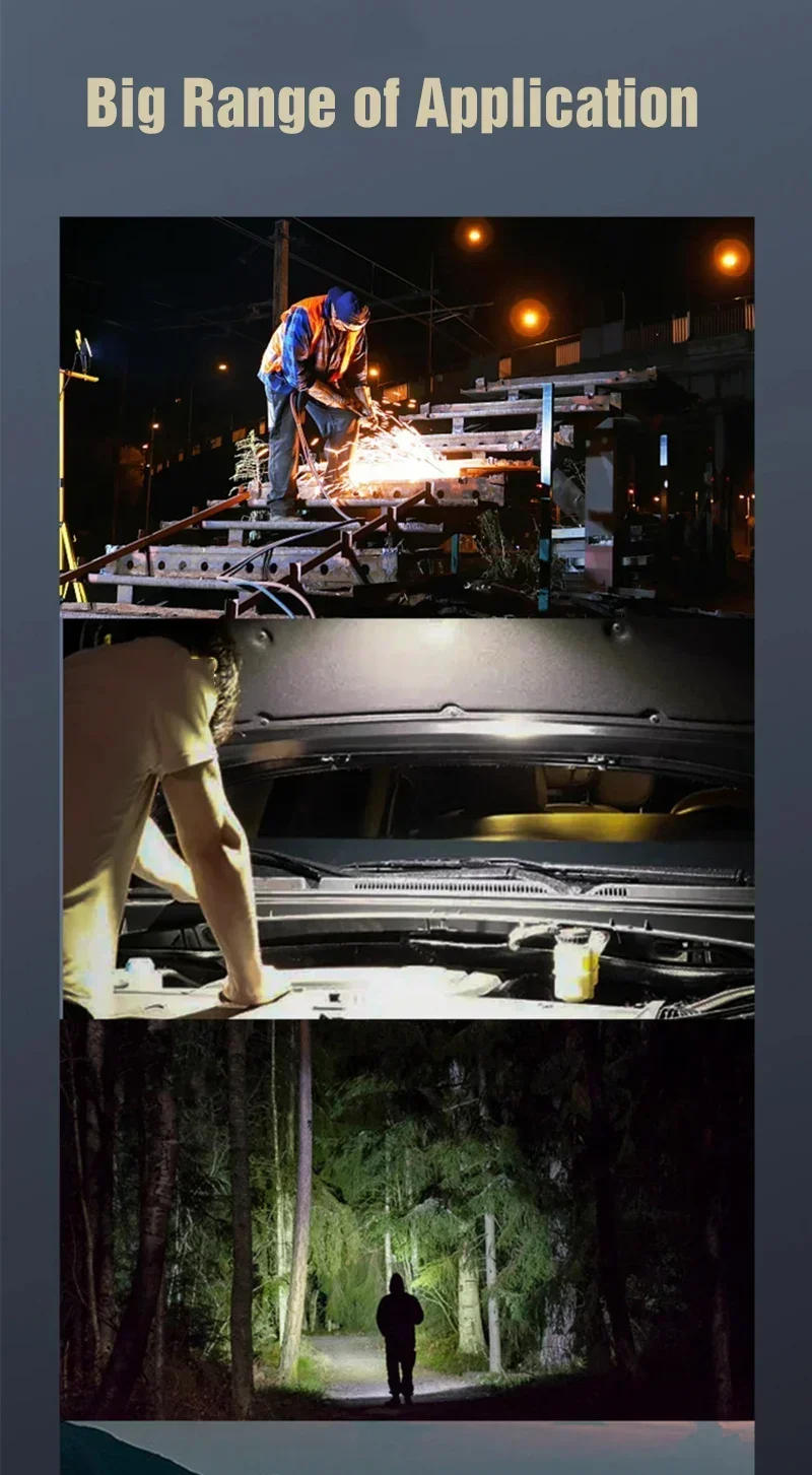 Description Picture 3 of itemRechargeable LED Searchlight 10000LM Emergency Multifunctional Magnetic Strong Light Portable Flashlight Outdoor Waterproof