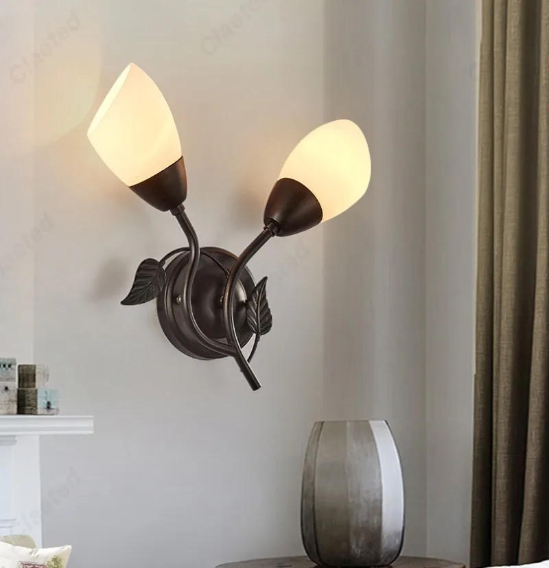 Description Picture 6 of itemMinimally Designed LED Glass Lampshade E14 Dual Head Wall Lamp for Bedrooms Bedside Lamps Hotel Living Rooms Home Decor Lights