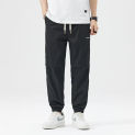 new trendy casual pants with loose fitting work pants men's summer ice silk cool casual pants