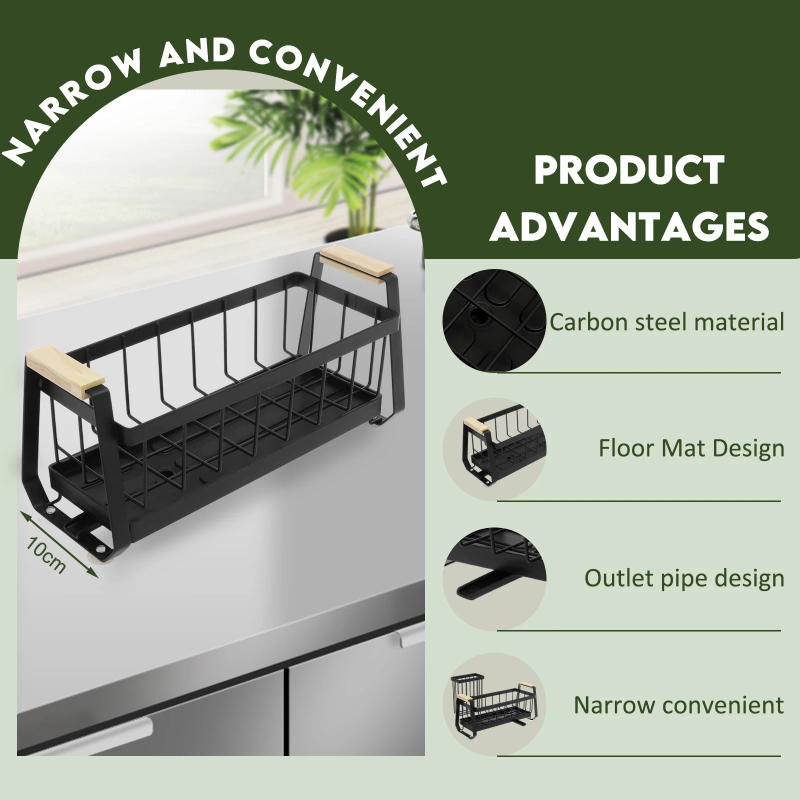 Description Picture 4 of itemStainless Steel Sponge Soap Holder Dishcloth Cleaning Brushes towel Sink Holder drain rack Kitchen shelves organizers