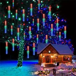 32/24/16Tube 30/50cm Outdoor LED Meteor Shower Fairy String Lights Festoon Street Garland New Year Christmas Decoration for Home