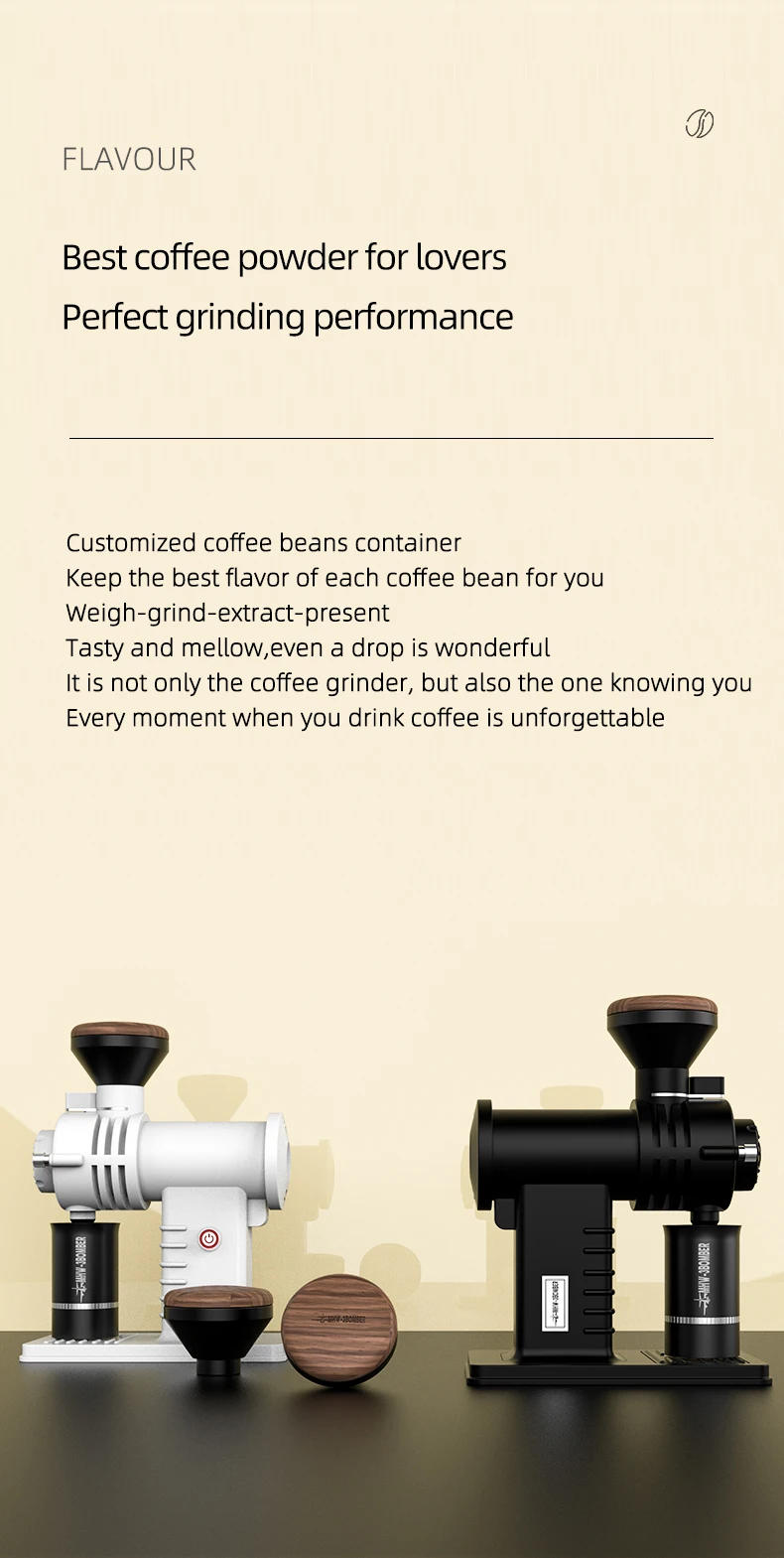 Description Picture 5 of itemMHW-3BOMBER Adjustable Electric Coffee Grinder 78mm Blades with Espresso Sifter Dosing Cup &amp Brush Set Coffee Bean Hopper