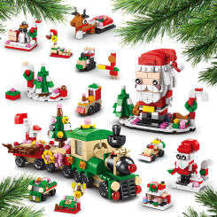 Advent Calendar 2024 Christmas Building Toy Set 24 Days Countdown Building Block for Kids Christmas Building Kit Xtmas Gifts