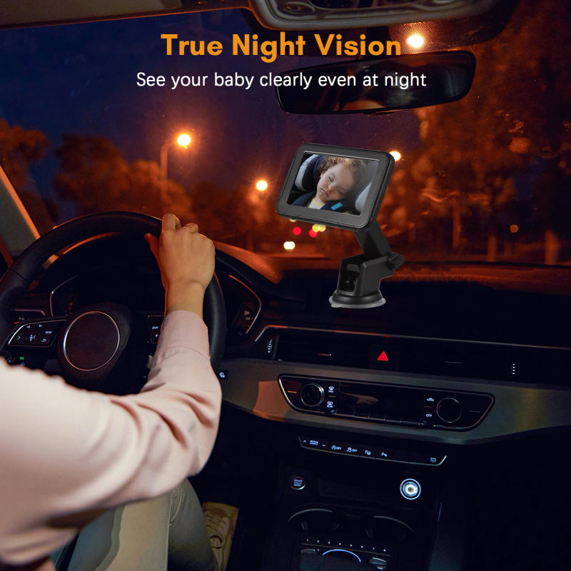 Description Picture 3 of itemBaby Car Monitor 1080P High Definition Monitor Camera for Baby Rear Facing Seat 150° Wide View Night Vision Car Mirror Camera