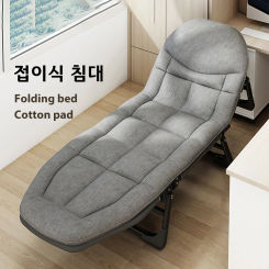 Home Folding Bed with Pearl cotton pad for Office Lunch Rest Bed Outdoor Beach Self Drive Tour Simple Oxford Fabric Camping Bed